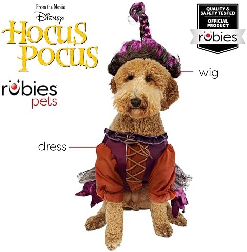 Rubies Disney Hocus Pocus Mary Sanderson Pet Costume and Wig - Image 2