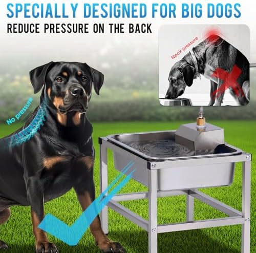 3Gal Automatic Dog Water Bowl Dispenser for Large Dogs Outdoor