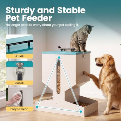Automatic Dog Feeder for 2 Dogs 40L Anti-Clogging Prevent Fighting