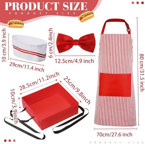 5 Pcs Adult Waiter with Hot Dog Costume - Image 2