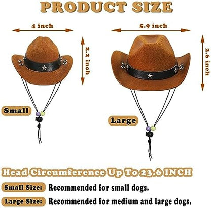 GOYOSWA Dog Halloween Costumes, Dog Cowboy Costume Halloween Dog Cowboy Hat Halloween Dog Bandana Scarf Funny Dog Halloween Costumes for Small Medium Large Dogs Pets (Brown Hat & Red Bandana, Large) - Image 4