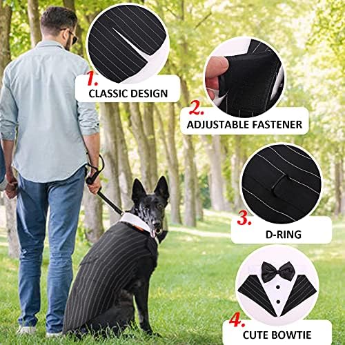 Dog Tuxedo for Medium Dogs, Dog Suit and Bandana Set, Dog Costume Outfit - Image 4