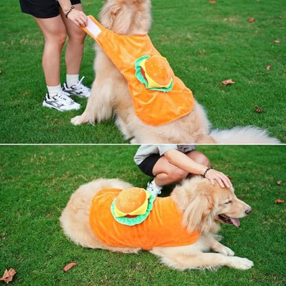 Halloween Dog Hamburger Costume, Halloween Cheeseburger Dogs Costume - Image 5