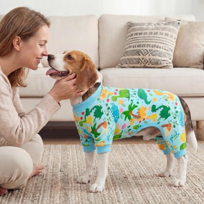 XPUDAC 4 Pack Dog Pajamas Soft Strechy Summer Puppy Clothes for Small Medium Dogs Boy Girl Cat Apparel-X-Large - Image 5