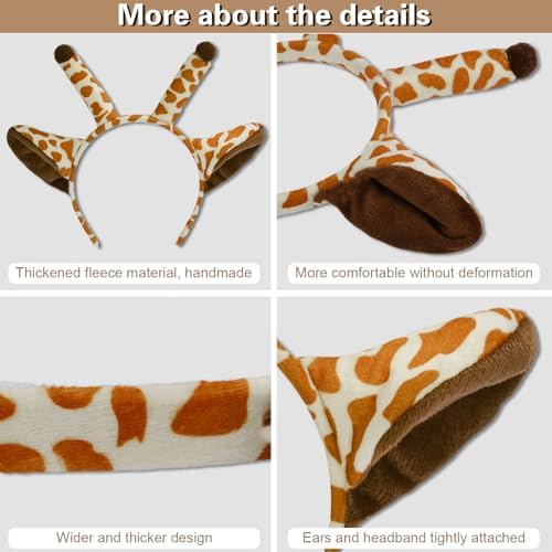 Beviliu 3 Pieces Dog Costume Set, Golden Dog Ears and Tail Bowtie, Brown Puppy Ears Costume for Halloween - Image 3