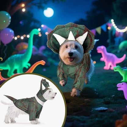 Huhumy Triceratops Dog Costume Halloween Dino Dog Costume Cosplay, Small - Image 6