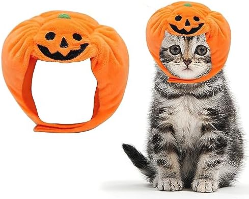 ALIBBON Cat & Dog Halloween Costume - Pumpkin Headdress & Cap for Puppy & Kitty Cosplay by ALIBBON