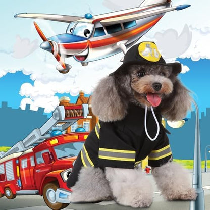 Firefighter Dog Costume Halloween Pet Fireman Halloween Cosplay Costumes - Image 3