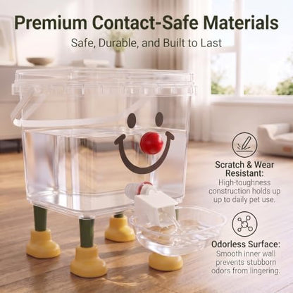 Automatic Dog and Cat Water Feeder, Self Dispensing Pet Waterer (Red, 101fl oz)