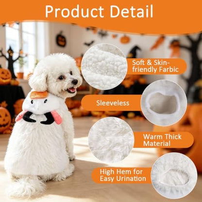 Hotumn White Highland Cow Dog Halloween Costume for Small Pets (Small) - Image 4