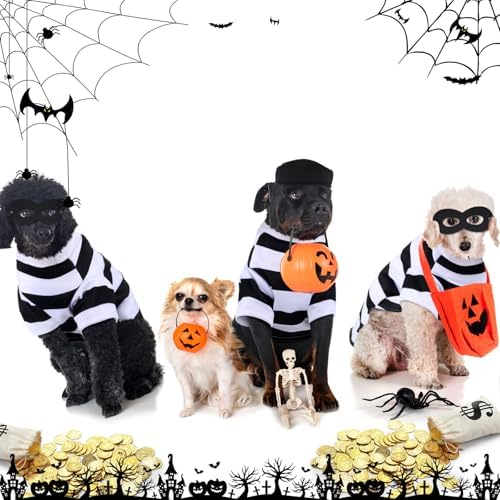 Small Dogs Robber Costume Set Halloween Robber Puppy Costume,S - Image 4