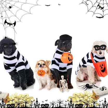Small Dogs Robber Costume Set Halloween Robber Puppy Costume,S - Image 4