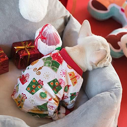 CuteBone Small Dogs Christmas Outfit Soft Puppy Onesies Pjs Dog Pajamas Pet Coat Cat Apparel Comfy Doggie Jumpsuit Bodysuit for All Seasons - Image 5