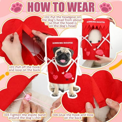 Hallowen Dog Kissing Booth Costume Headpiece for Pets, S/M - Image 3