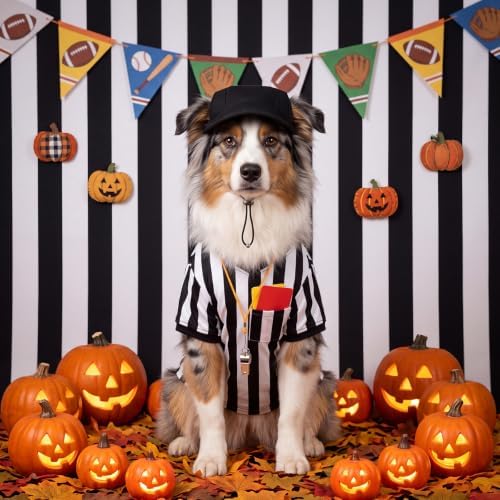 Halloween Large Dog Referee Costume Set with Shirt Cap Whistle Cards, L - Image 5