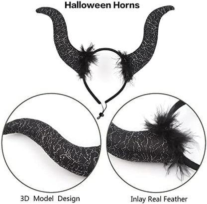 2 Pcs Dog Halloween Costume Set Cat Witch Vampire Cape Devil Horns Hat Holiday Clothes for Cat Puppy Halloween Party Pet Outfits (Red) M - Image 4