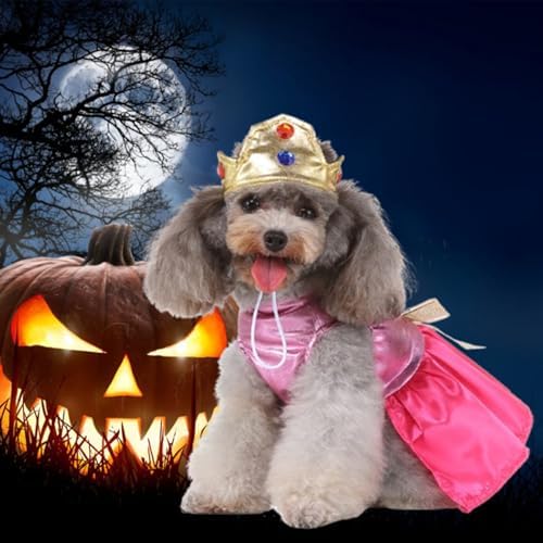 Princess Dog Costume Pink Princess Dress Halloween Queen Cosplay Costume - Image 7
