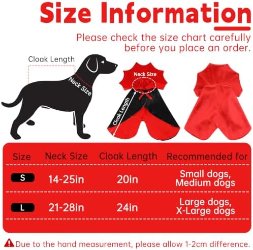 Dog Halloween Costumes for Small Medium Dogs, Dog Vampire Cape Cloak - Image 2