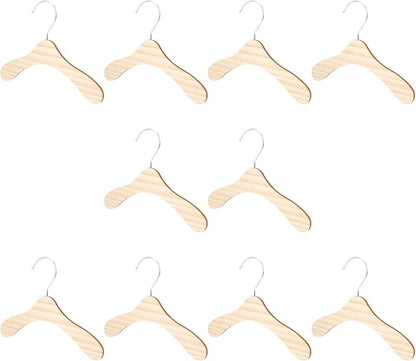 10pcs 8.66-inch Wear-Resistant Wooden Pet Hangers for Dogs and Cats, Household Dog Clothes Hangers, Sturdy Cat Accessories for Daily Clothing Organization