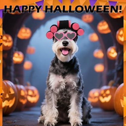 EXPAWLORER Dog Halloween Costume, 2 Pack Funny Doggie Cosplay Landlady Curler Wig with Love Glasses, Adjustable Headwear Dress Up Holiday Apparel for Party for Small Medium Large Dogs Puppies Cat Pink - Image 6