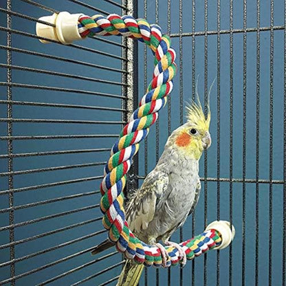 JW Pet Comfy Perch For Birds Flexible Multi-color Rope, Small - 21" Length
