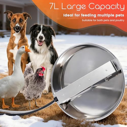 Heated Automatic Dog Water Bowl Dispenser Outdoor for Large Dogs
