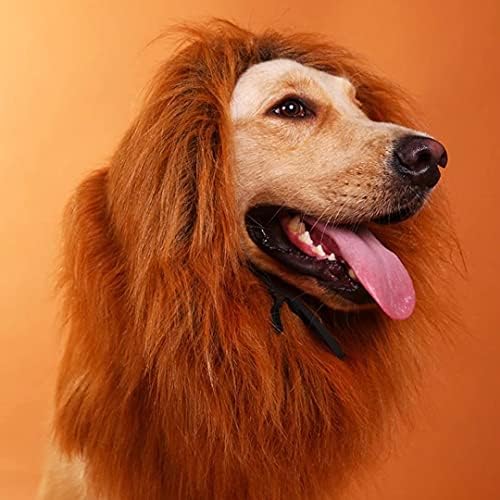 Funny Dog Costume, Lion Mane Wig for Dog Halloween Christmas Dress Up (Color:White, Size: Large) - Image 7