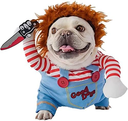 Pet Deadly Dog Costume, Cute Dog Cosplay Halloween Christmas Funny Pet Clothes Party Costume for Small Medium and Large Dogs (X-Large) by ISMARTEN