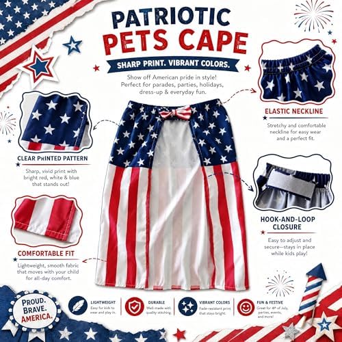 Halloween American Flag Cape Halloween Dog Costume for Large Pets - Image 2