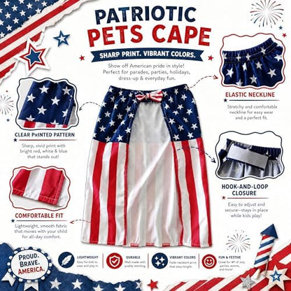 Halloween American Flag Cape Halloween Dog Costume for Large Pets - Image 2