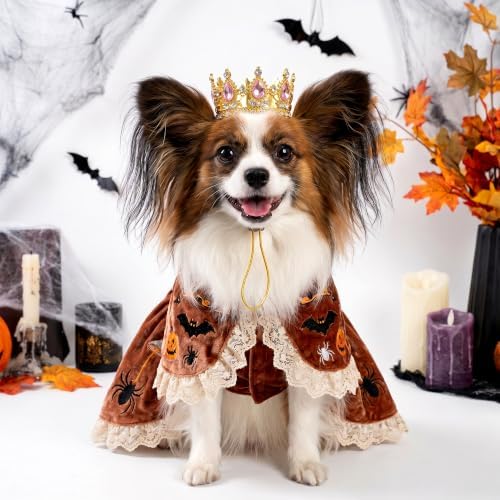 Dog Rhinestone King Crown Pet Queen Crown for Birthday Halloween Costumes (Pink, Gold, Small) - Image 2