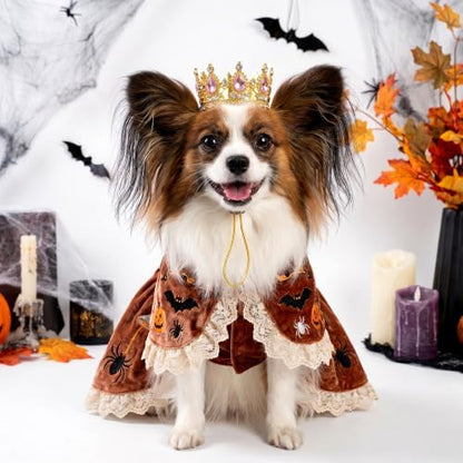Dog Rhinestone King Crown Pet Queen Crown for Birthday Halloween Costumes (Pink, Gold, Small) - Image 2