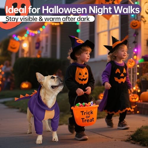 QBLEEV Dog Dinosaur Costume, Dog Halloween Costume with Hoodie - Image 6