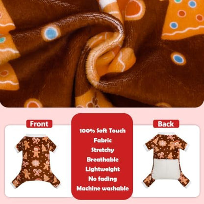 CuteBone Small Dogs Outfit Soft Puppy Onesies Pjs Christmas Dog Pajamas Pet Coat Cat Apparel Comfy Doggie Jumpsuit Bodysuit for All Seasons P356M - Image 5