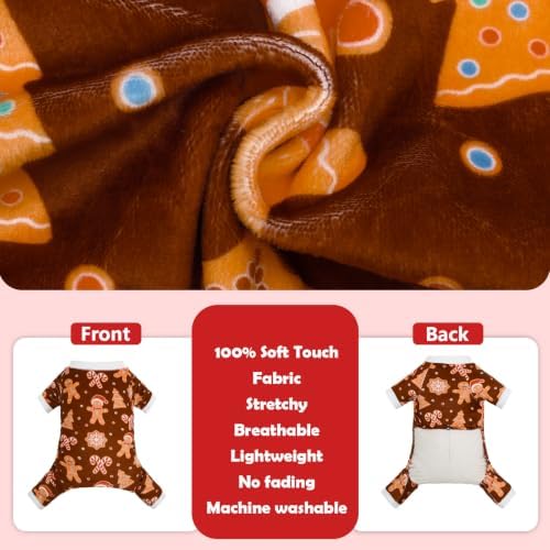 CuteBone Small Dogs Outfit Soft Puppy Onesies Pjs Christmas Dog Pajamas Pet Coat Cat Apparel Comfy Doggie Jumpsuit Bodysuit for All Seasons P356S - Image 5