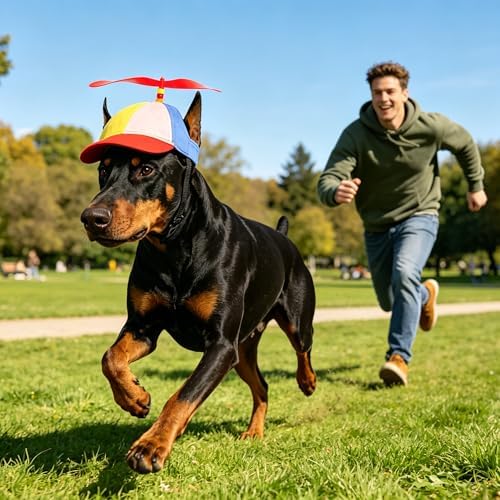 Pet Dog Cute Propeller Baseball Hat Medium Large Dogs Funny Holiday Birthday Party Clown Cap Headband Adjustable Sun Beach Visor Rainbow Helicopter Hat Pet Halloween Cosplay Costume Photo Props - Image 7