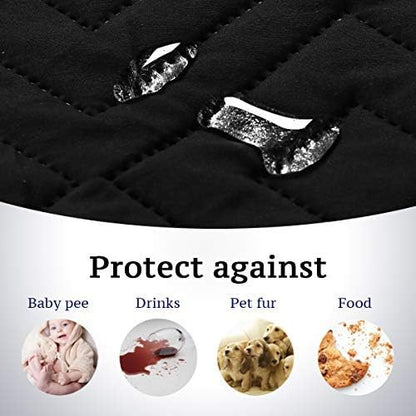 H.VERSAILTEX Reversible Quilted Recliner Covers Water Resistant Furniture Protector for Reclienr Chair with Elastic Straps for Pets Kids Sitting Width Up to 22"(Recliner, Black/Grey)