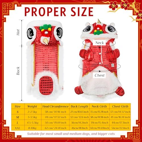 LEIFIDE Chinese New Year Dog Costume, Lunar Dog Outfit, Large, Red - Image 2