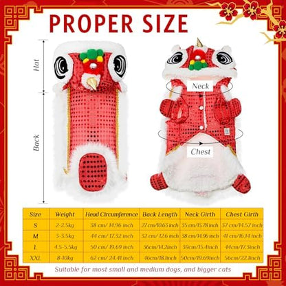 LEIFIDE Chinese New Year Dog Costume, Lunar Dog Outfit, Large, Red - Image 2