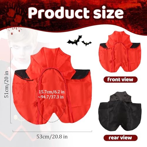 Pet Vampire Cape for Cats & Small Dogs, Halloween Adjustable Pet Costume - Image 2