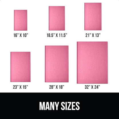 GORILLA GRIP 100% Waterproof Raised Edge BPA Free Silicone Pet Feeding Mat, Dog Cat Food Mats Contain Spills Protects Floors, Placemats for Cats and Dogs Water Bowl, Pets Accessories 16x10, Pink