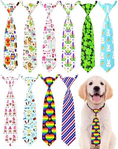 PET SHOW 10 Pack Holiday Summer Dog Ties Neckties for Medium Dogs by PETSHOW