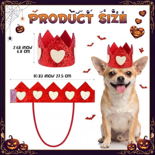 Hillban Halloween Dog King Costumes Heart Crown Queen Pet Cloak Set S - Image 4