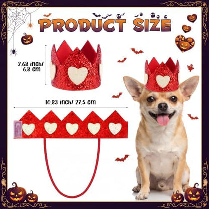 Hillban Halloween Dog King Costumes Heart Crown Queen Pet Cloak Set S - Image 4