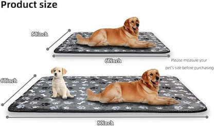 Waterproof Pet Blanket Dog Blankets, Pattern Printing Super Soft Warm Fluffy Facecloth Sofa Car Bed Protector, Urine Proof Washable Pet Blanket for Puppy Large Dogs & Cats 60"*80"