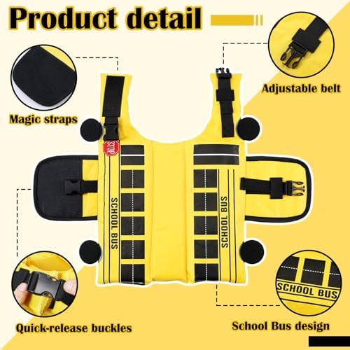 School Bus Halloween Costume for Dogs Funny Pet Costume, M - Image 2