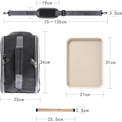 Bird Travel Carrier Portable Parrot Carry Transport Bag with Stand Perch and Tray Breathable Travel Cage for Cockatiel Parakeet Small Bird