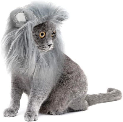 Onmygogo Lion Mane Wig for Cats and Dogs, Funny Pet Cat Costumes for Halloween Christmas, Furry Pet Clothing Accessories