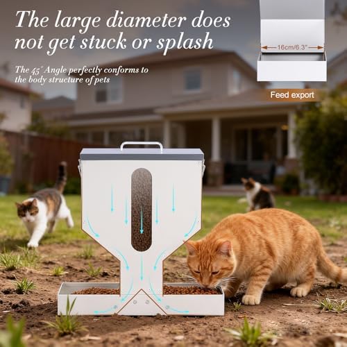 Automatic Cat Feeder 2 Cats Gravity Dual Cat Food Dispenser