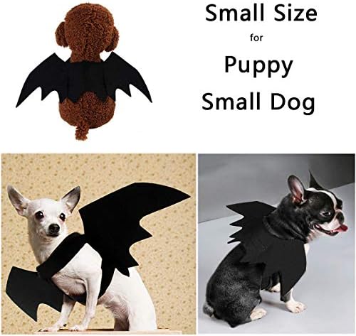 Pet Costumes Bat Wings for Puppy and Cat Halloween Dog Costumes Party Cosplay Decoration Apparel for Cat Small Dogs (Black for Cat and Puppy Bat Wings) (Black, Small) - Image 3